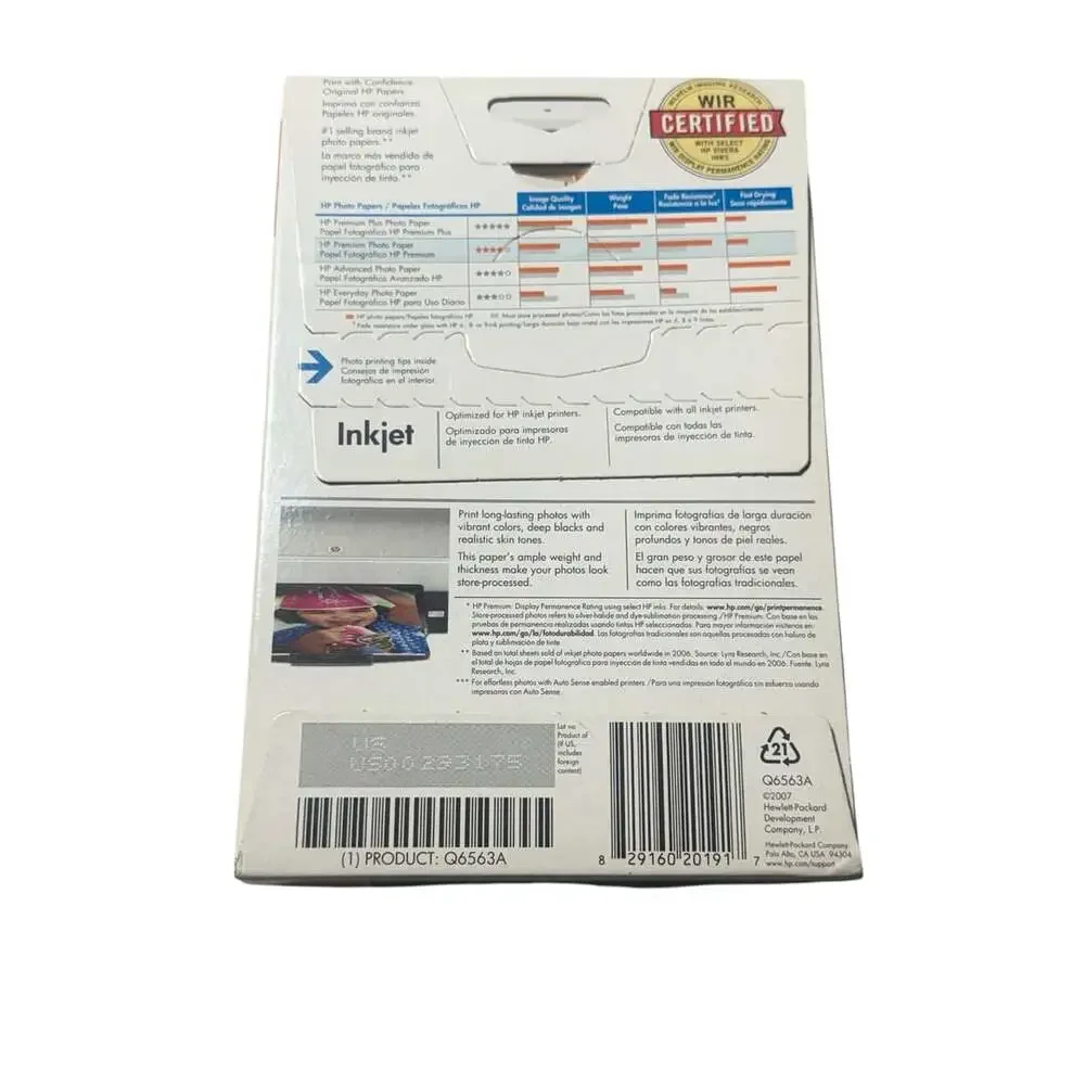 HP Premium Photo Paper Soft Gloss 4x6 100 Sheets Q6563A